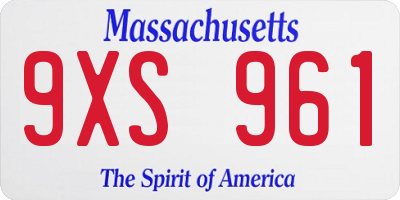 MA license plate 9XS961