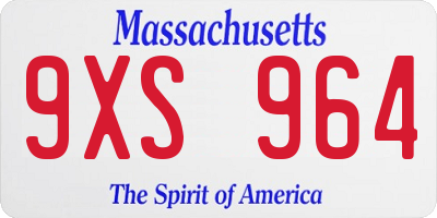 MA license plate 9XS964