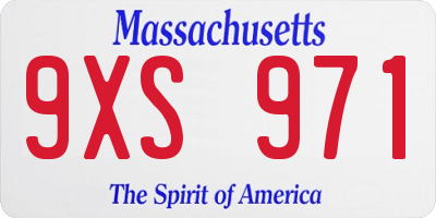 MA license plate 9XS971
