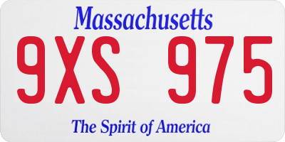 MA license plate 9XS975