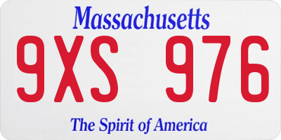 MA license plate 9XS976