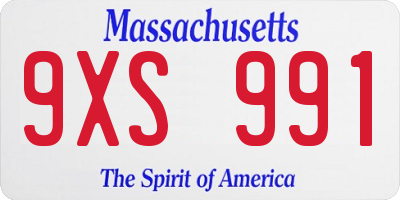 MA license plate 9XS991