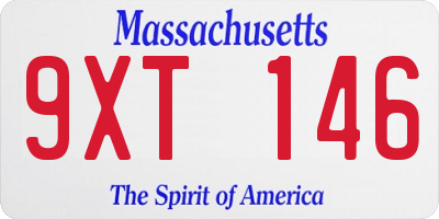 MA license plate 9XT146