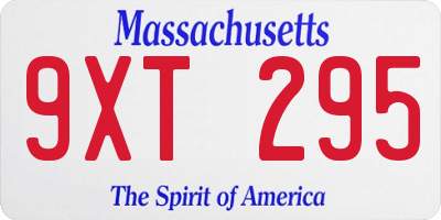 MA license plate 9XT295