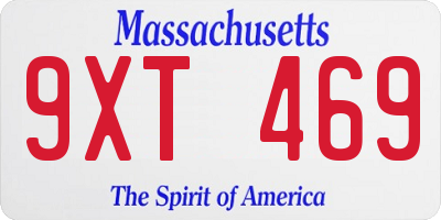 MA license plate 9XT469