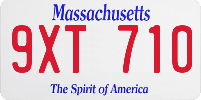 MA license plate 9XT710