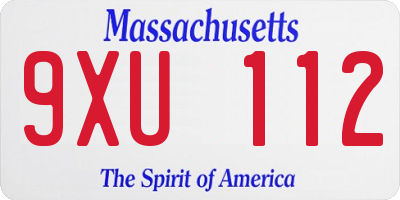 MA license plate 9XU112