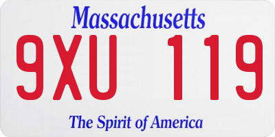 MA license plate 9XU119