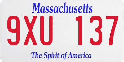 MA license plate 9XU137