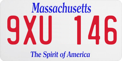 MA license plate 9XU146
