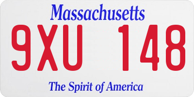 MA license plate 9XU148