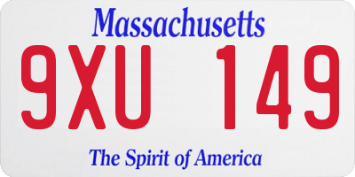 MA license plate 9XU149