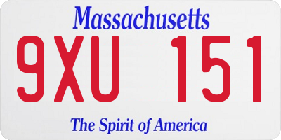MA license plate 9XU151