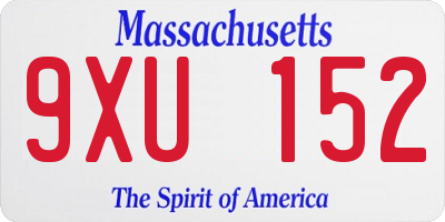 MA license plate 9XU152