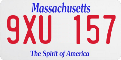 MA license plate 9XU157