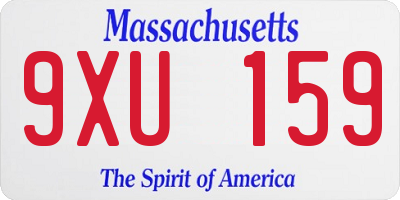 MA license plate 9XU159