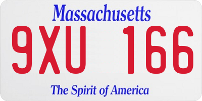 MA license plate 9XU166