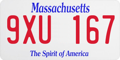 MA license plate 9XU167