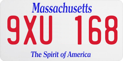 MA license plate 9XU168