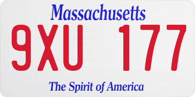 MA license plate 9XU177