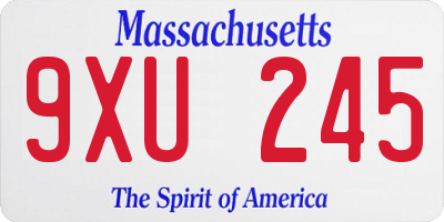 MA license plate 9XU245