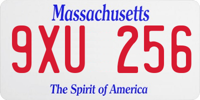 MA license plate 9XU256