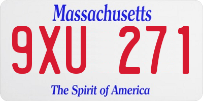 MA license plate 9XU271