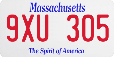 MA license plate 9XU305