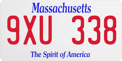 MA license plate 9XU338