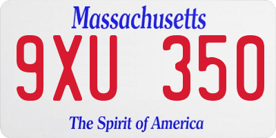 MA license plate 9XU350