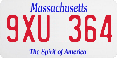 MA license plate 9XU364