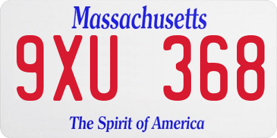 MA license plate 9XU368