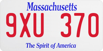 MA license plate 9XU370