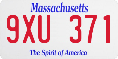 MA license plate 9XU371