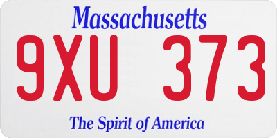 MA license plate 9XU373