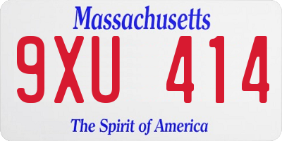 MA license plate 9XU414
