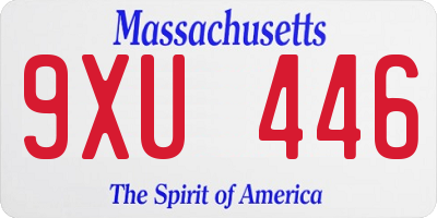 MA license plate 9XU446