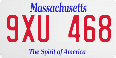 MA license plate 9XU468