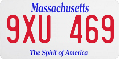 MA license plate 9XU469