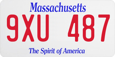 MA license plate 9XU487