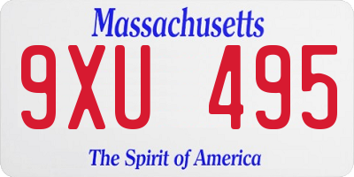 MA license plate 9XU495