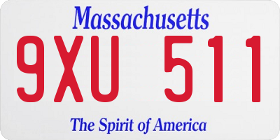 MA license plate 9XU511