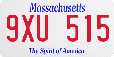 MA license plate 9XU515