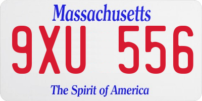 MA license plate 9XU556