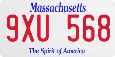 MA license plate 9XU568