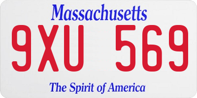 MA license plate 9XU569