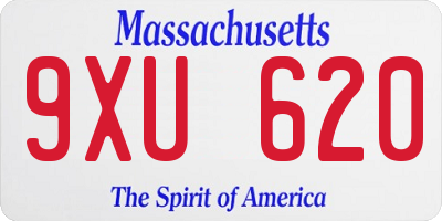 MA license plate 9XU620