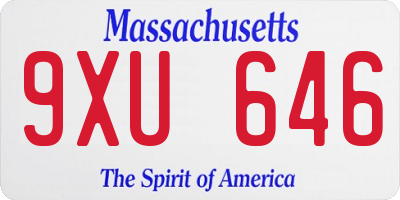 MA license plate 9XU646