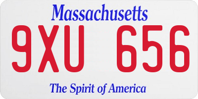MA license plate 9XU656