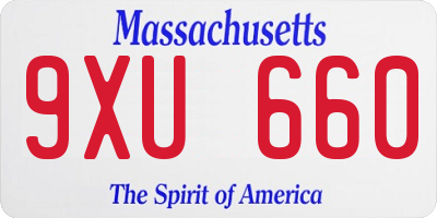 MA license plate 9XU660
